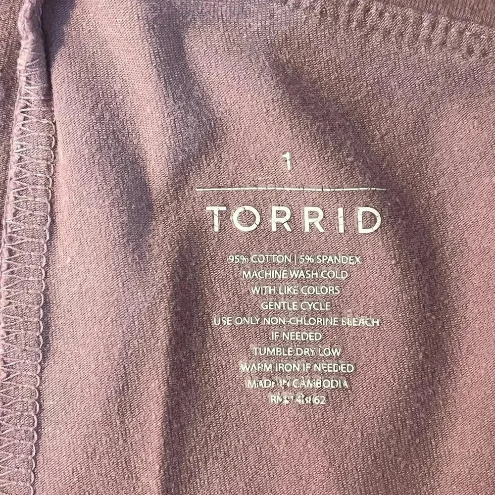 Torrid size 1 washed mauve leggings with folded waistband EUC - Picture 4 of 8